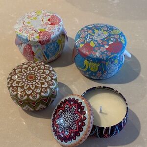 Colorful Mandala Tin Candle Set